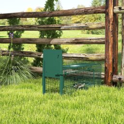 Outsunny Metal Rat Trap with Single Door, for Small Animals, Dark Green - thumbnail 2