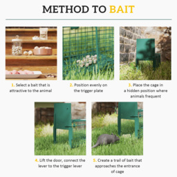 Outsunny Metal Rat Trap with Single Door, for Small Animals, Dark Green - thumbnail 5