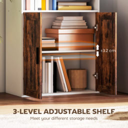 HOMCOM 5-Tier Bookcase with Adjustable Shelf - Rustic Brown - thumbnail 5