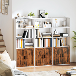 HOMCOM 5-Tier Bookcase with Adjustable Shelf - Rustic Brown - thumbnail 8