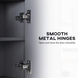 HOMCOM Bathroom Mirror Cabinet, Wall Mounted Bathroom Cabinet with Mirror, 3 Doors and Cupboards, Grey - thumbnail 7