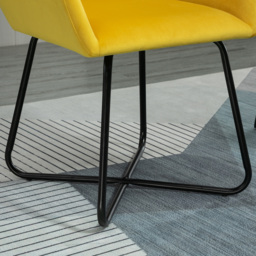 HOMCOM Modern Dining Furniture Set with Round Table and Accent Armchair Black and Yellow - thumbnail 7