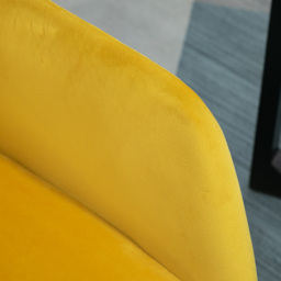 HOMCOM Modern Dining Furniture Set with Round Table and Accent Armchair Black and Yellow - thumbnail 9