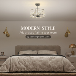 HOMCOM Crystal Ceiling Light Fixture Set of 2, Semi Flush Mount Modern Chandelier for Living Room, Bedroom and Hallway, 3-Lights with E14 Base, Silver Tone - thumbnail 4