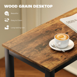 HOMCOM Rectangular Bar Table, Wood Effect Pub Coffee Table for Small Space, Breakfast Dining, Kitchen, Industrial, Rustic Brown - thumbnail 6