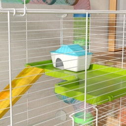 PawHut Hamster Cage w/ Water Bottle, Exercise Wheel, Tubes, Ramps - Green - Aosom UK - thumbnail 9