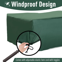 Outsunny Rattan Furniture Protective Cover, UV and Rain Resistant, for Garden Wicker Sets, 210x140x80cm - Aosom UK - thumbnail 4