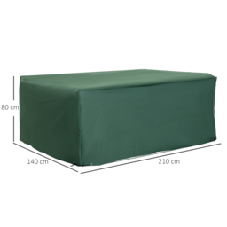 Outsunny Rattan Furniture Protective Cover, UV and Rain Resistant, for Garden Wicker Sets, 210x140x80cm - Aosom UK - thumbnail 3