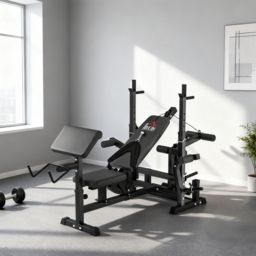 HOMCOM Multi-Exercise Full-Body Weight Rack with Bench Press, Leg Extension, Chest Fly Resistance Band & Preacher Curl - thumbnail 9