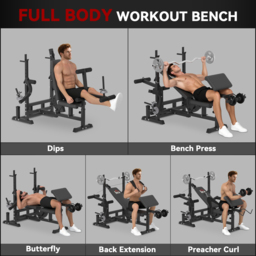 HOMCOM Multi-Exercise Full-Body Weight Rack with Bench Press, Leg Extension, Chest Fly Resistance Band & Preacher Curl - thumbnail 4