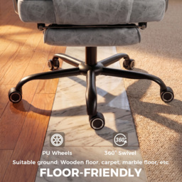 HOMCOM Executive Office Chair, Leathaire Big and Tall Office Chair 180 kg with Wide Seat, Reclining, Lumbar Support, Grey - thumbnail 7