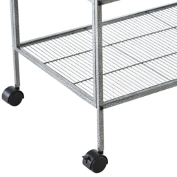 PawHut Double Rolling Metal Bird Cage Parrot Cage with Removable Metal Tray, Storage Shelf, Wood Perch, and Food Container - thumbnail 8