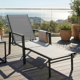 Outsunny Sun Lounger Retracable Footrest 5-Position Adjustable Steel Frame for Beach, Porch, Patio, Camping, Dark Grey - thumbnail 9