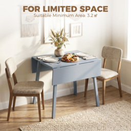 HOMCOM Solid Wood Folding Dining Table, Drop Leaf Table for 2-4 People,  Rectangle Kitchen Table - thumbnail 6