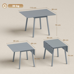 HOMCOM Solid Wood Folding Dining Table, Drop Leaf Table for 2-4 People,  Rectangle Kitchen Table - thumbnail 3