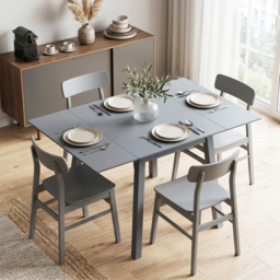 HOMCOM Solid Wood Folding Dining Table, Drop Leaf Table for 2-4 People,  Rectangle Kitchen Table - thumbnail 2