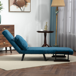 HOMCOM Click Clack Chair Bed, Convertible Single Chair Couch with 2 Cushions, for Living Room, Bedroom, Navy Blue - Aosom UK - thumbnail 7