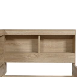 3FT Single Bed with Storage Space, Durable MDF and Plywood, Wooden Bed Frame for Adults and Teenagers, 208L x 108W x 60H cm, White Oak - Aosom.UK - thumbnail 9