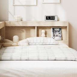 3FT Single Bed with Storage Space, Durable MDF and Plywood, Wooden Bed Frame for Adults and Teenagers, 208L x 108W x 60H cm, White Oak - Aosom.UK - thumbnail 7