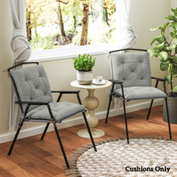 Outsunny Set of Two Outdoor Seat Cushions - Light Grey - thumbnail 7
