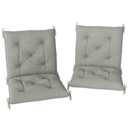 Outsunny Set of Two Outdoor Seat Cushions - Light Grey - thumbnail 1