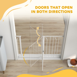 PawHut Dog Gate Dog Gate for Stairs Stays for Doorways, Corridors, Staircases, Firmly Upright When in Use, 75-115cm, White - Aosom UK - thumbnail 8