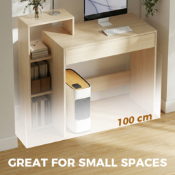 HOMCOM Desk with Storage, Computer Desk with 3 Open Shelves and Drawer, Workstation, Computer Table, Natural - thumbnail 6