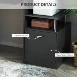 HOMCOM Computer Desk PC Workstation with Drawer Shelves CPU Storage Rack Home Office Furniture (BLACK) - Aosom UK - thumbnail 6