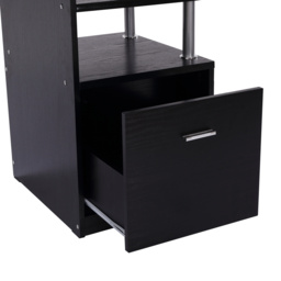 HOMCOM Computer Desk PC Workstation with Drawer Shelves CPU Storage Rack Home Office Furniture (BLACK) - Aosom UK - thumbnail 9