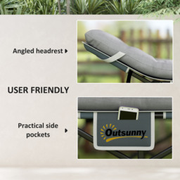 Outsunny 68cm Wide Folding Bed, Camping Cot for Adults with Mattress, Carry Bag, Storage Pocket, Max Load 150kg, Light Grey - thumbnail 5