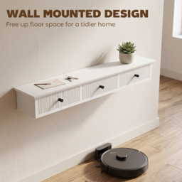 HOMCOM Shelf Wall-Mounted Storage Shelf Shelving Unit MDF 93 x 15 x 10 cm Entryway Kitchen Living Room, White - thumbnail 4