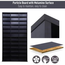 HOMCOM CD / DVD Storage Shelf Storage Unit for 1116 CDs Height-Adjustable Compartments 102 x 24 x 195 cm Black - thumbnail 6