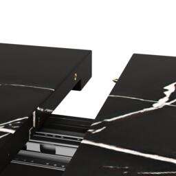 Telescopic Extendable Dining Table, Space-Saving Table with Smooth Runners, Adjustable Feet for 4-6, 120x75x75.5 cm, Black - Aosom UK - thumbnail 8