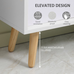 HOMCOM Freestanding 6 Cube Unit Cabinet Unit w/ 3 Fabric Drawers Handles Home Office Storage Shelves White - Aosom UK - thumbnail 5