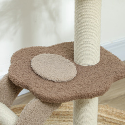 PawHut Cat Tee for Indoor Cats, 88cm Cat Tower with Sisal Scratching Post, Hanging Ball, Large Cat Perch, Stairs, Brown - Aosom UK - thumbnail 7