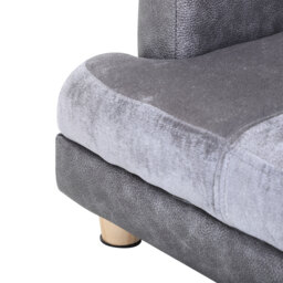 PawHut Dog Sofa Bed for Small-Sized Dogs, Elevated Pet Chair with PU Cover, Soft Cushion, Cat Couch Lounger with Anti-slip Legs - Grey - thumbnail 9