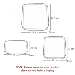 Outsunny Rattan Garden Wicker Patio Furniture Cushion Cover Sofa Cover Replacement - COVER ONLY, Grey - Aosom UK - thumbnail 3