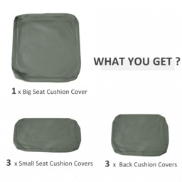Outsunny Rattan Garden Wicker Patio Furniture Cushion Cover Sofa Cover Replacement - COVER ONLY, Grey - Aosom UK - thumbnail 4