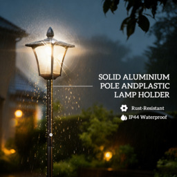 Outsunny Garden Solar Lamp Post Light, Waterproof LED Solar Light Post with Planter, Black - thumbnail 6