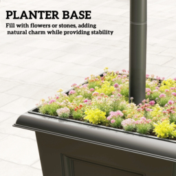 Outsunny Garden Solar Lamp Post Light, Waterproof LED Solar Light Post with Planter, Black - thumbnail 7