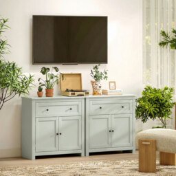 HOMCOM Sideboard Storage Cabinet, Modern Kitchen Cupboard with Adjustable Shelf, Drawer and Double Doors, Green - thumbnail 8