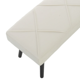 HOMCOM Upholstered Hallway Bench, End of Bed Bench with X-Shape Design and Steel Legs, Cream - thumbnail 9
