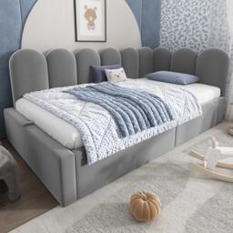 Modern Velvet Daybed with Hydraulic Storage, Compact Sofa Bed for Flats and Guest Rooms, 200L x 97W x 76H cm, Grey - Aosom UK - thumbnail 8
