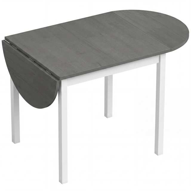 HOMCOM 4-6 Person Wooden Drop-Leaf Table - Grey - image 1