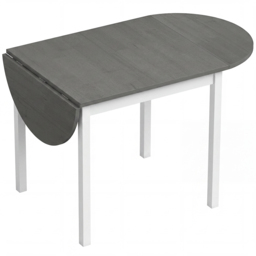 HOMCOM 4-6 Person Wooden Drop-Leaf Table - Grey - thumbnail 1