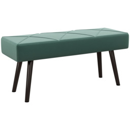 HOMCOM Bedroom Bench Shoe Bench with Soft Cushion, Velvet Upholstery, Steel Legs, for Entryway & Window Seat Storage, Green - Aosom UK - thumbnail 1