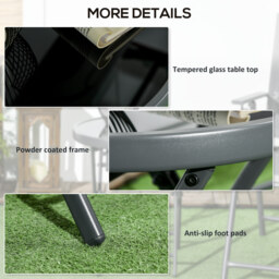 Outsunny Round Folding Patio Table: Imitation Marble Top, Outdoor Coffee Companion - Aosom UK - thumbnail 7