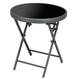 Outsunny Round Folding Patio Table: Imitation Marble Top, Outdoor Coffee Companion - Aosom UK - thumbnail 1