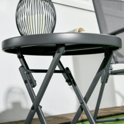Outsunny Round Folding Patio Table: Imitation Marble Top, Outdoor Coffee Companion - Aosom UK - thumbnail 9