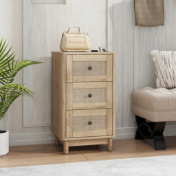 HOMCOM 40 cm Drawer Chest of Drawers with 3 Drawer - Oak - thumbnail 8